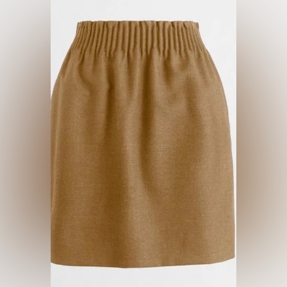 J. Crew Dresses & Skirts - J.Crew Tan Wool Blend Pull On Mini Skirt Camel Elastic Waist Size 4